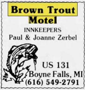 Brown Trout Motel - Dec 1990 Ad